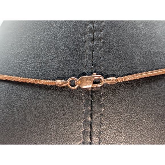 925 Italy Sterling Rose Vermeil Unique Textured Chain 18" Necklace - Picture 5 of 6